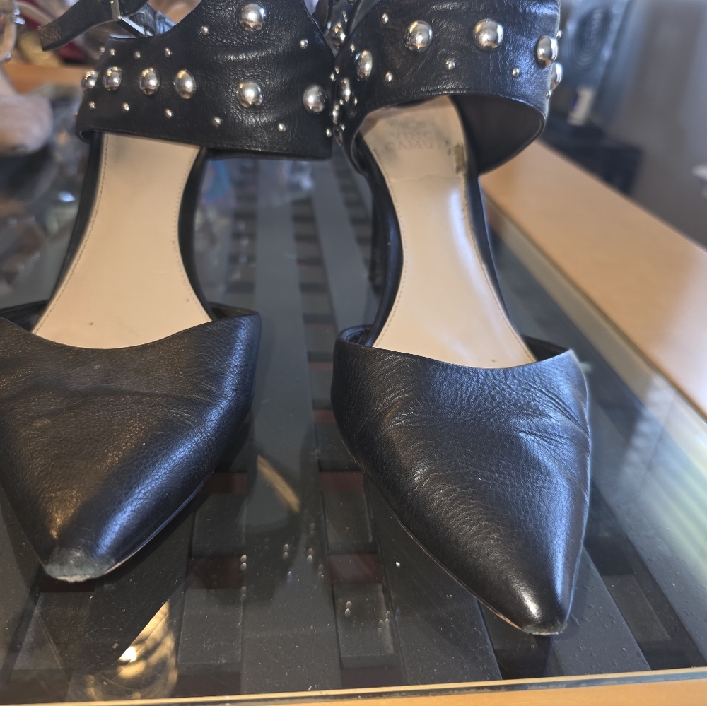 Vince Camuto Black Studded Women's Shoes 4" Heels